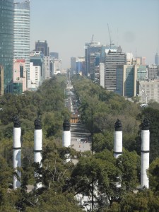 View up Reforma from Chapultepec Castle.