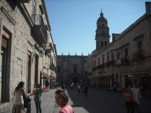 Par for the course on the streets of Morelia.